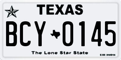 TX license plate BCY0145