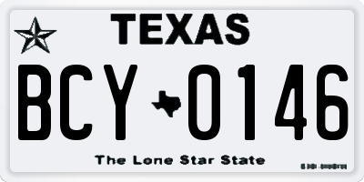 TX license plate BCY0146