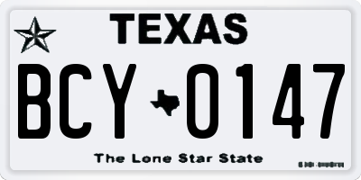 TX license plate BCY0147