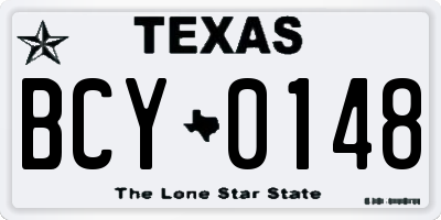 TX license plate BCY0148