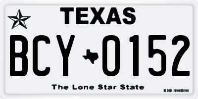 TX license plate BCY0152
