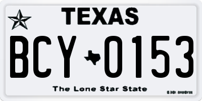 TX license plate BCY0153