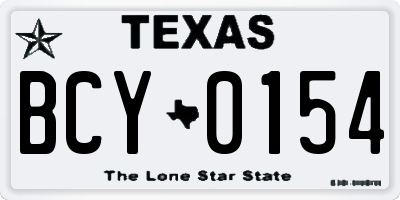 TX license plate BCY0154