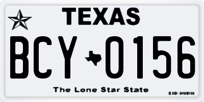 TX license plate BCY0156