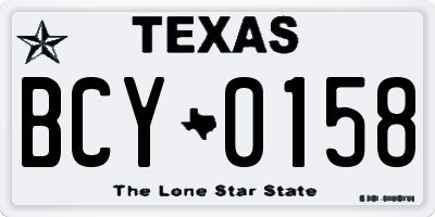 TX license plate BCY0158