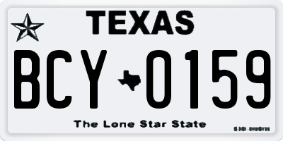 TX license plate BCY0159