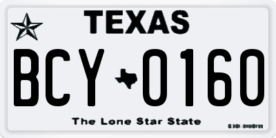 TX license plate BCY0160