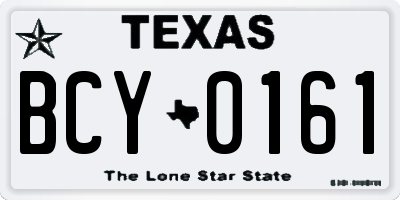 TX license plate BCY0161