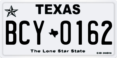 TX license plate BCY0162