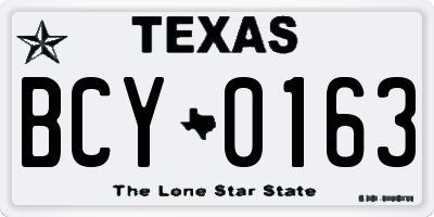 TX license plate BCY0163