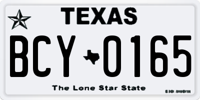 TX license plate BCY0165