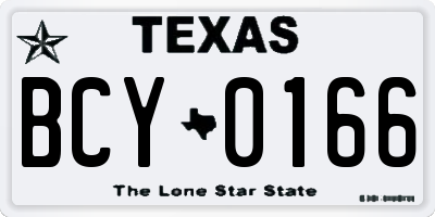 TX license plate BCY0166