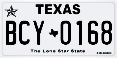 TX license plate BCY0168
