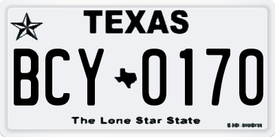 TX license plate BCY0170