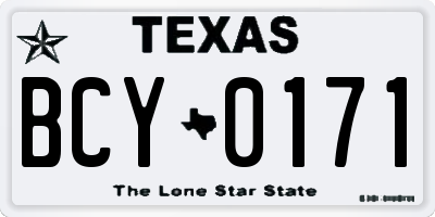 TX license plate BCY0171