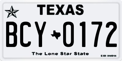 TX license plate BCY0172