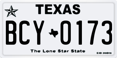 TX license plate BCY0173