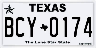 TX license plate BCY0174