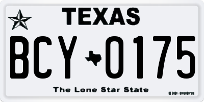 TX license plate BCY0175