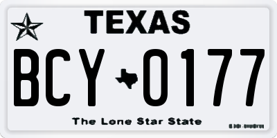 TX license plate BCY0177