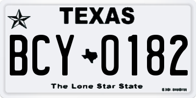 TX license plate BCY0182