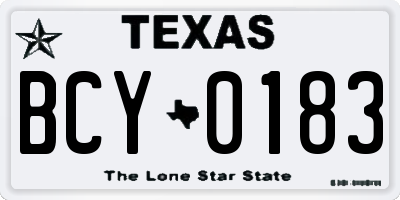 TX license plate BCY0183