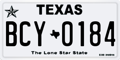 TX license plate BCY0184