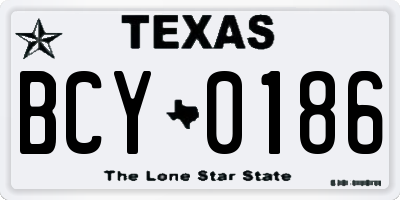 TX license plate BCY0186