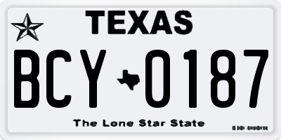 TX license plate BCY0187