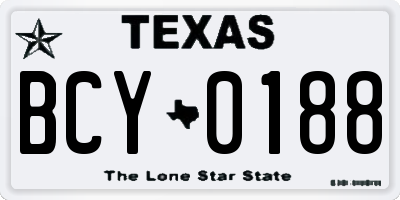 TX license plate BCY0188