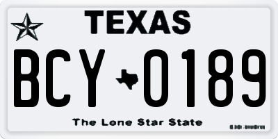 TX license plate BCY0189