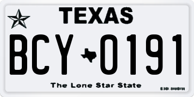 TX license plate BCY0191