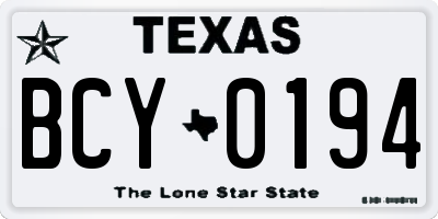 TX license plate BCY0194