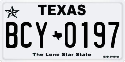TX license plate BCY0197