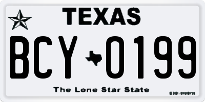TX license plate BCY0199