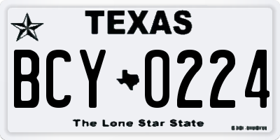 TX license plate BCY0224