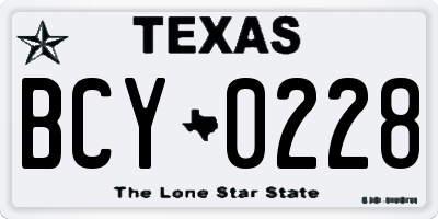 TX license plate BCY0228