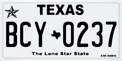 TX license plate BCY0237
