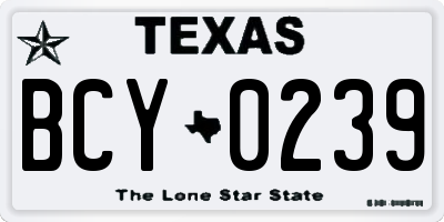 TX license plate BCY0239