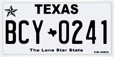 TX license plate BCY0241