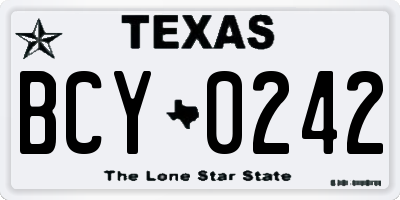 TX license plate BCY0242