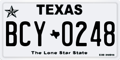 TX license plate BCY0248