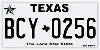 TX license plate BCY0256