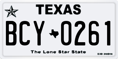 TX license plate BCY0261