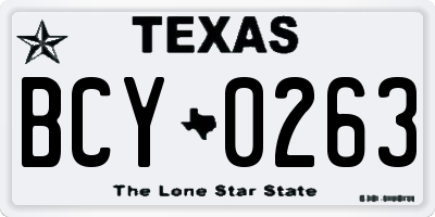 TX license plate BCY0263