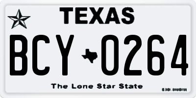TX license plate BCY0264