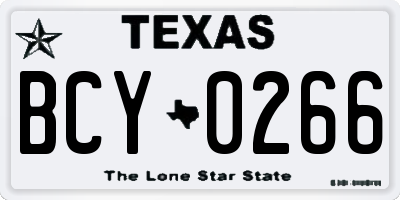 TX license plate BCY0266