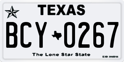 TX license plate BCY0267