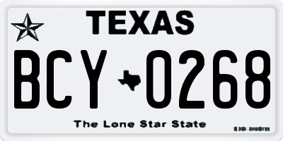 TX license plate BCY0268