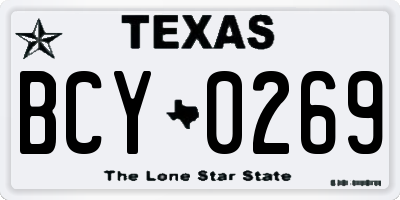 TX license plate BCY0269
